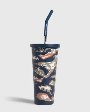 24 oz Insulated Steel Straw Tumbler - Lakeside Camo