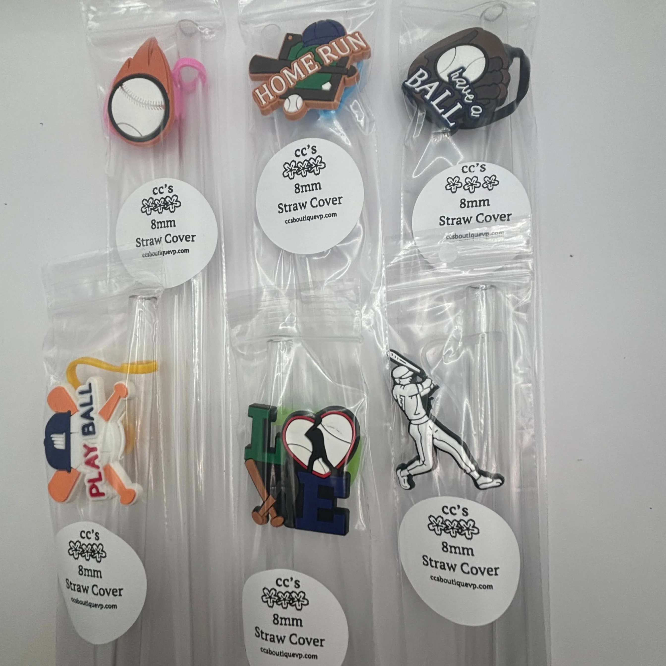 8mm 12 tall Straw and Baseball Straw Cover