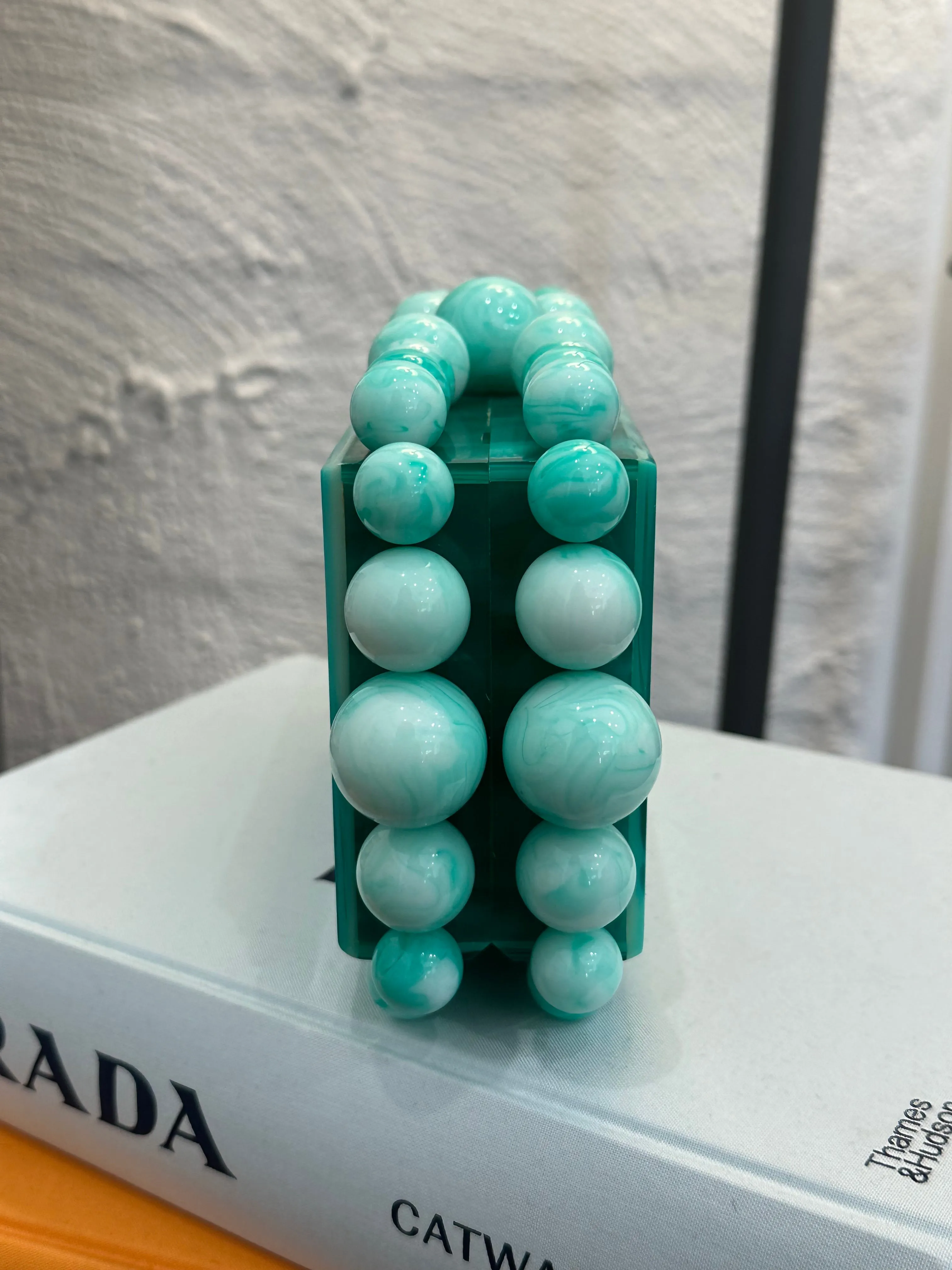 Art Deco clutch, Aqua