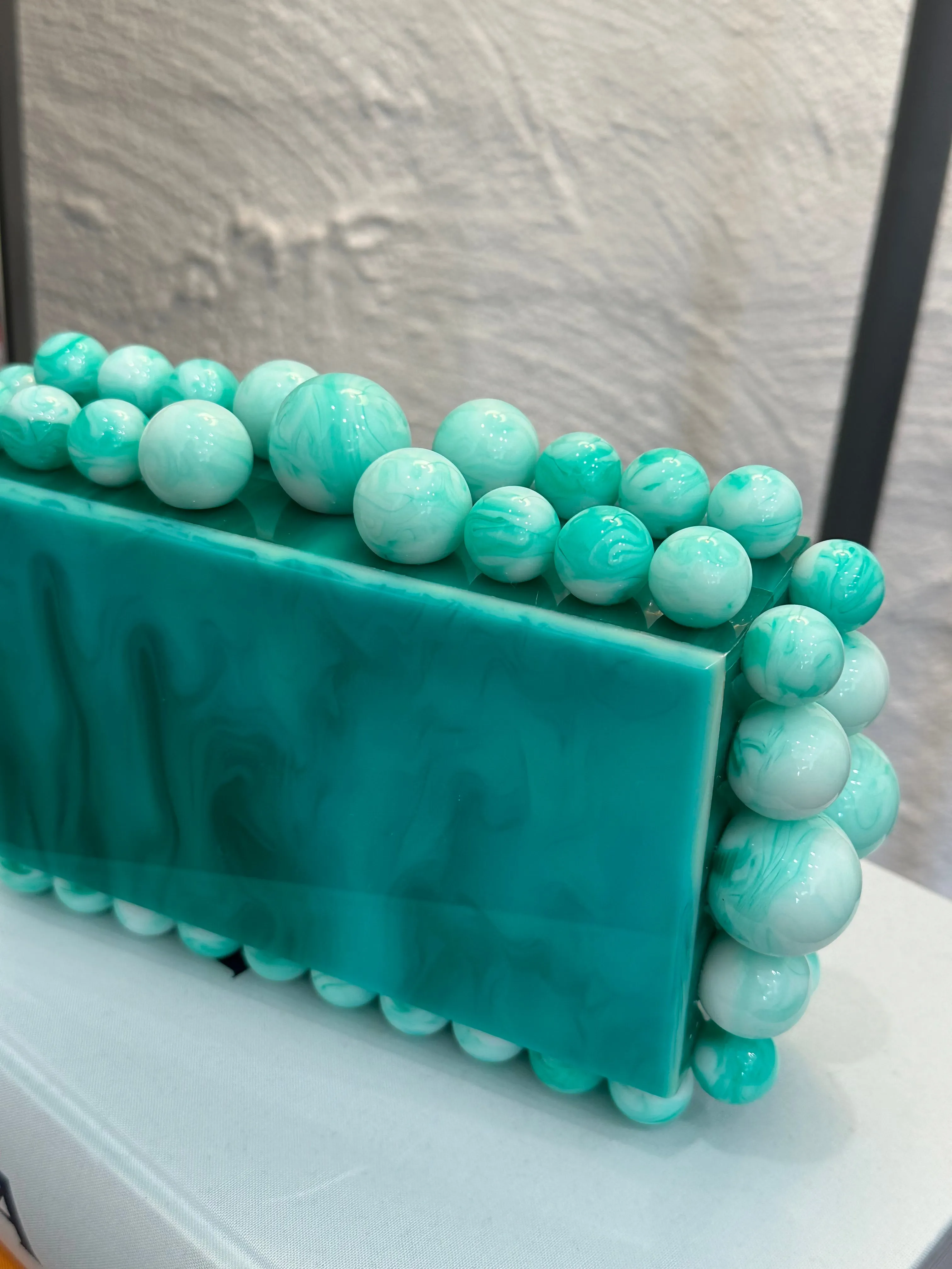 Art Deco clutch, Aqua