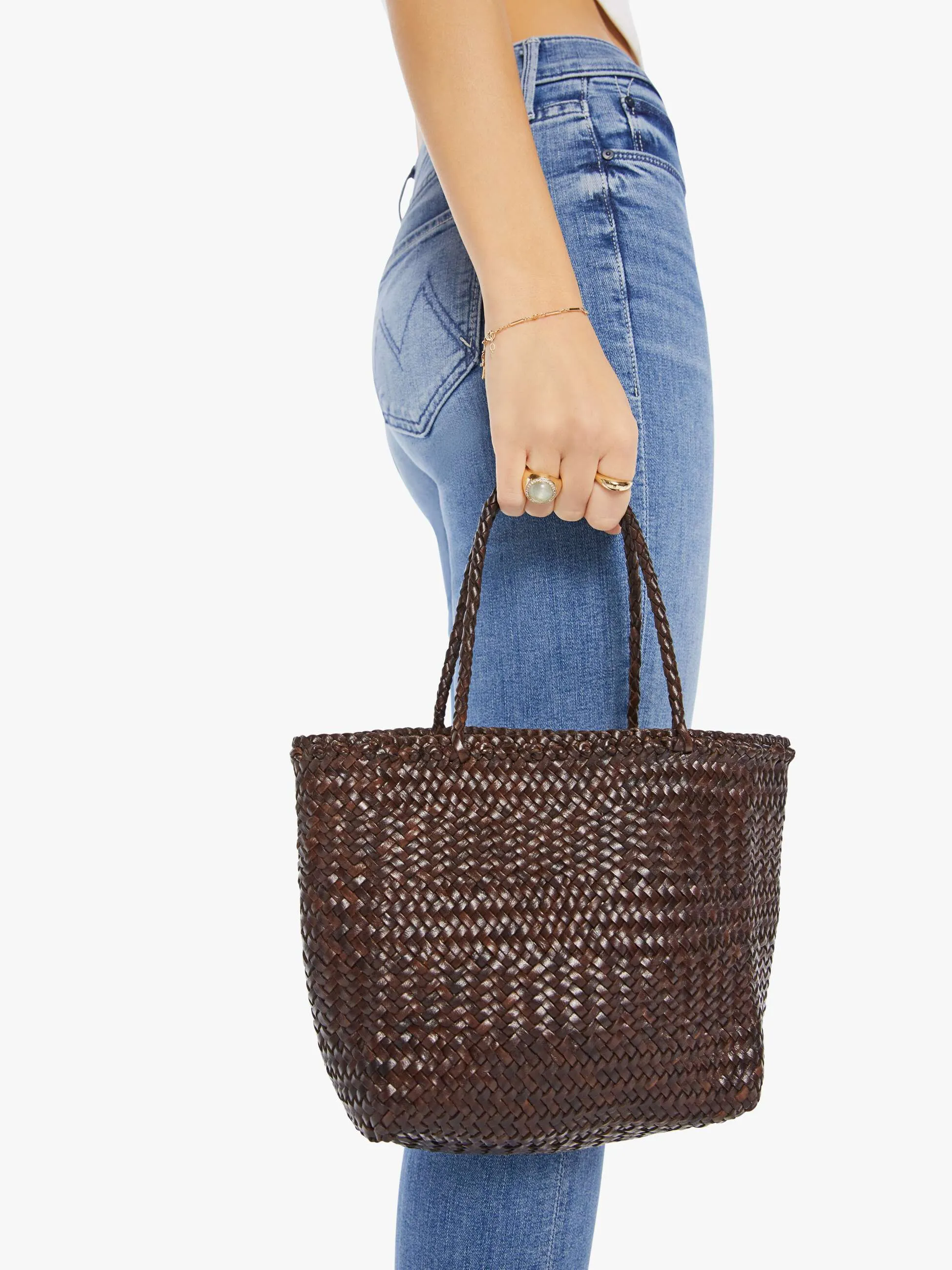 Basket Case Mini Leather Bag - Marrone Scuro