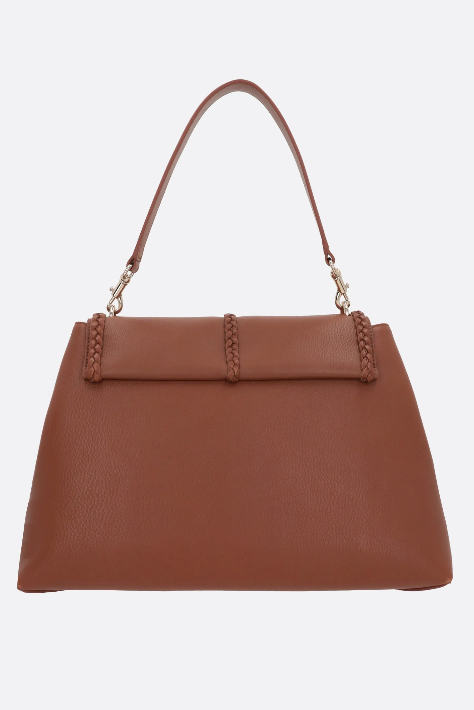 Braided Grained Leather Shoulder Bag