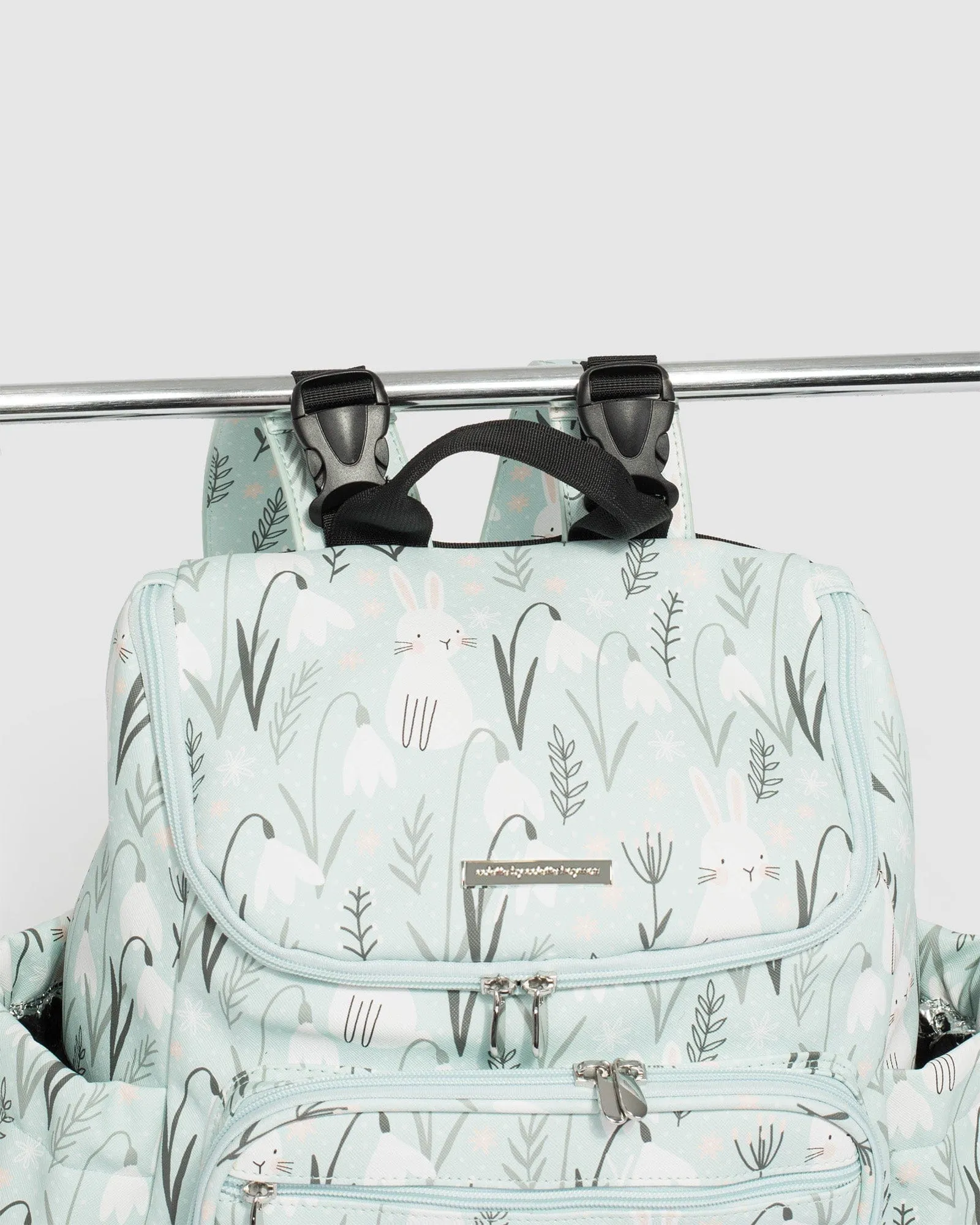 Bunny Print Blue Baby Bag Backpack