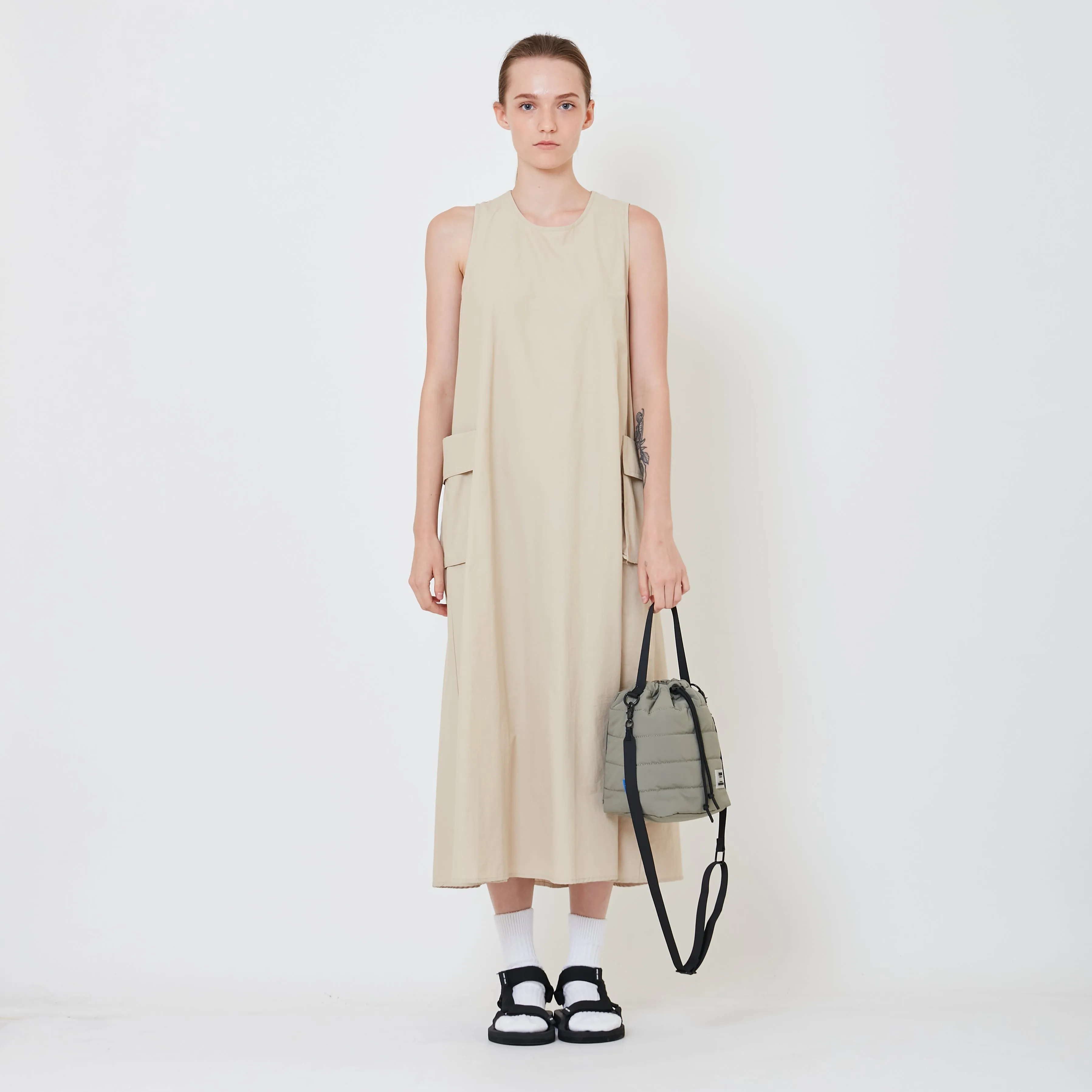 Crossbody Bucket Bag - Dusty Green - SA2408028C