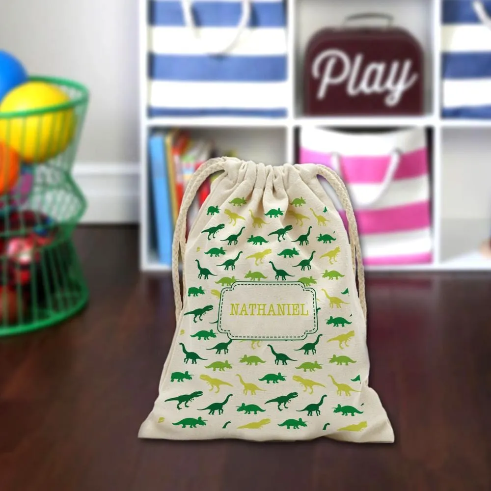 Custom Dinosaur Kids Drawstring Sack