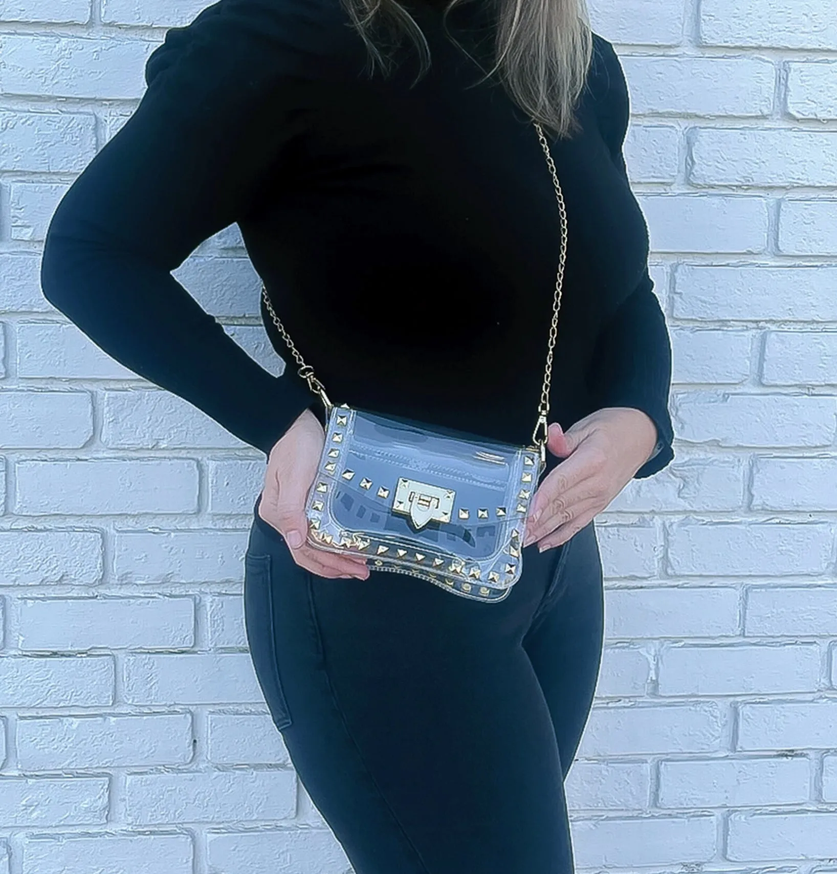 Gold Studded Stadium Bag