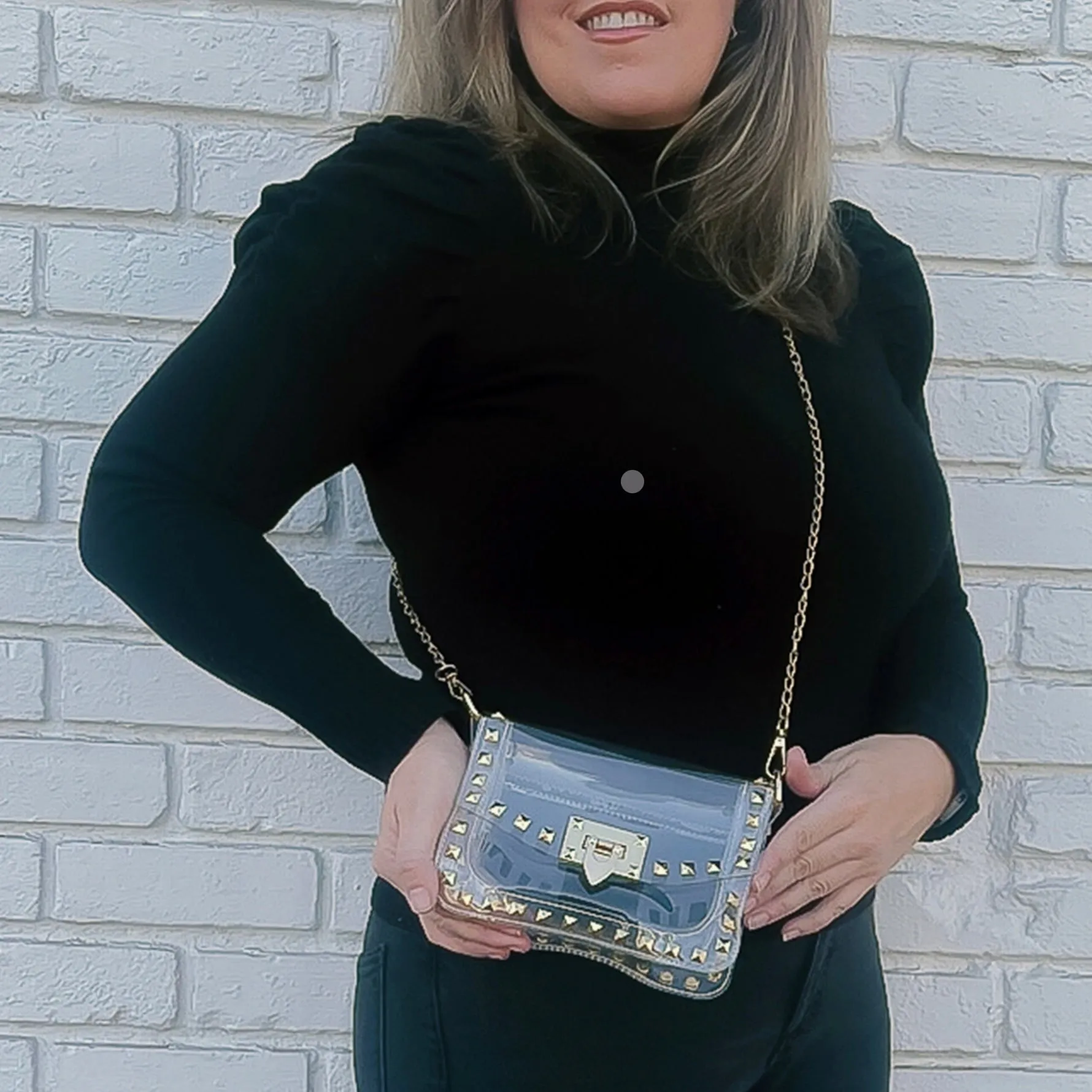 Gold Studded Stadium Bag