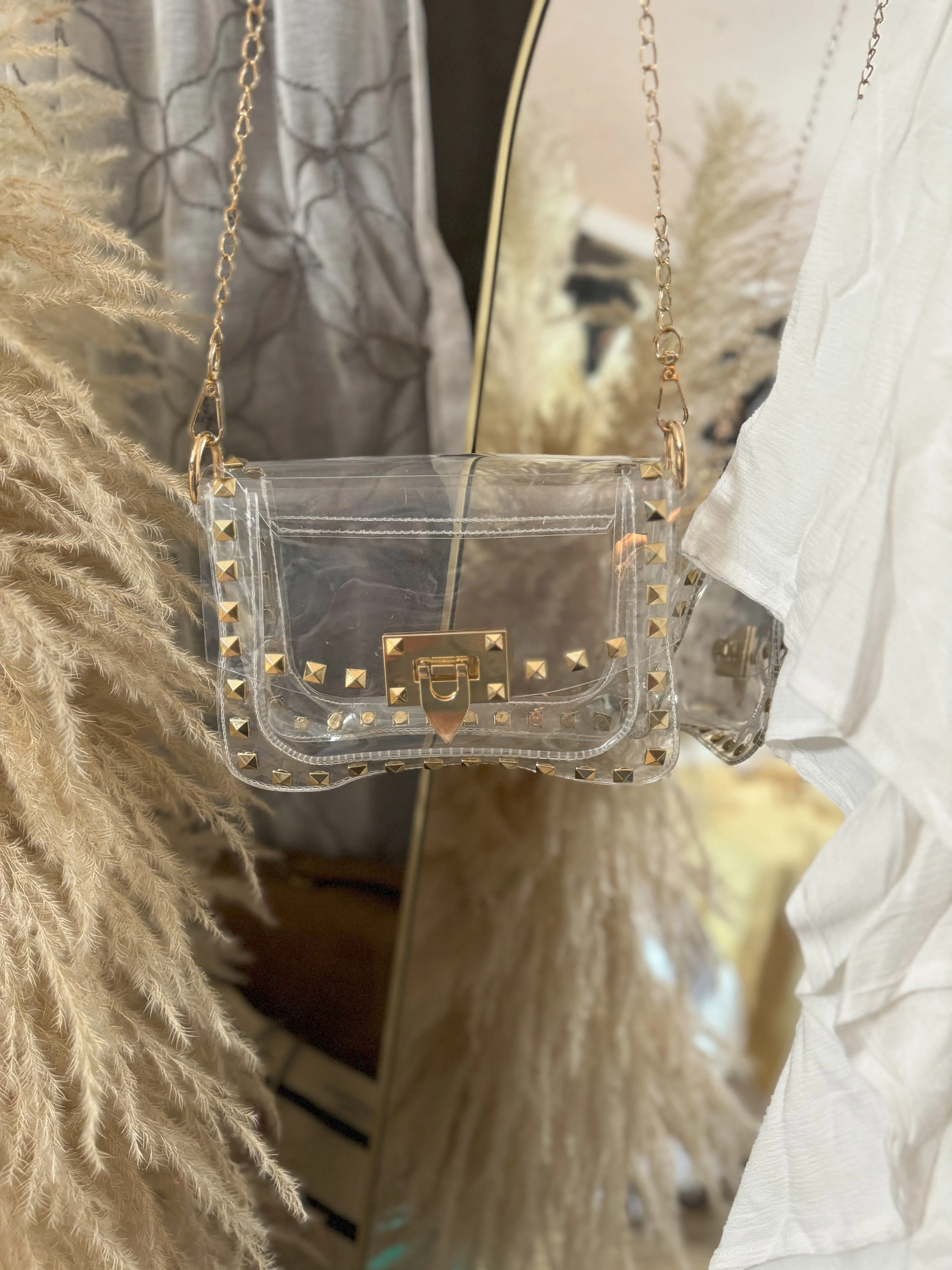 Gold Studded Stadium Bag
