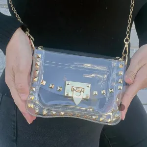 Gold Studded Stadium Bag