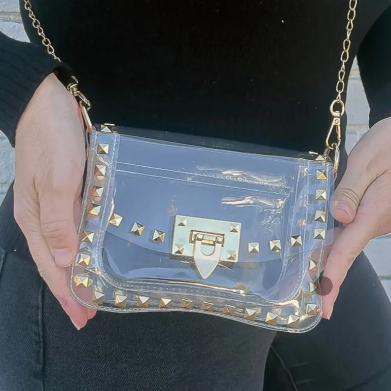 Gold Studded Stadium Bag