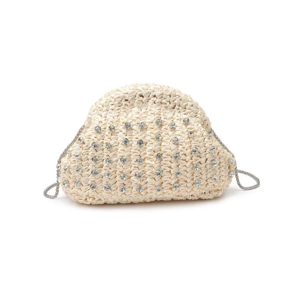 Gwendolyn Straw Clutch: Black