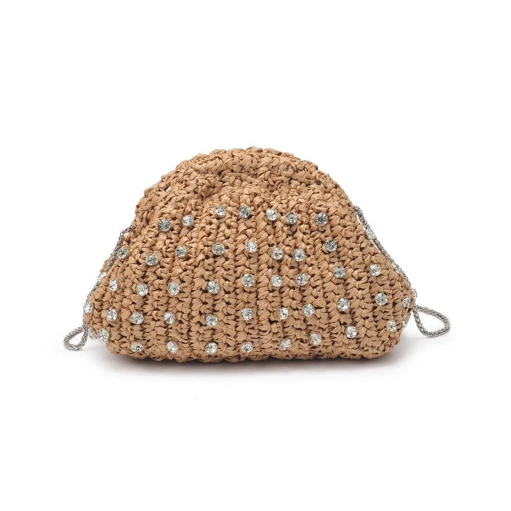 Gwendolyn Straw Clutch: Black
