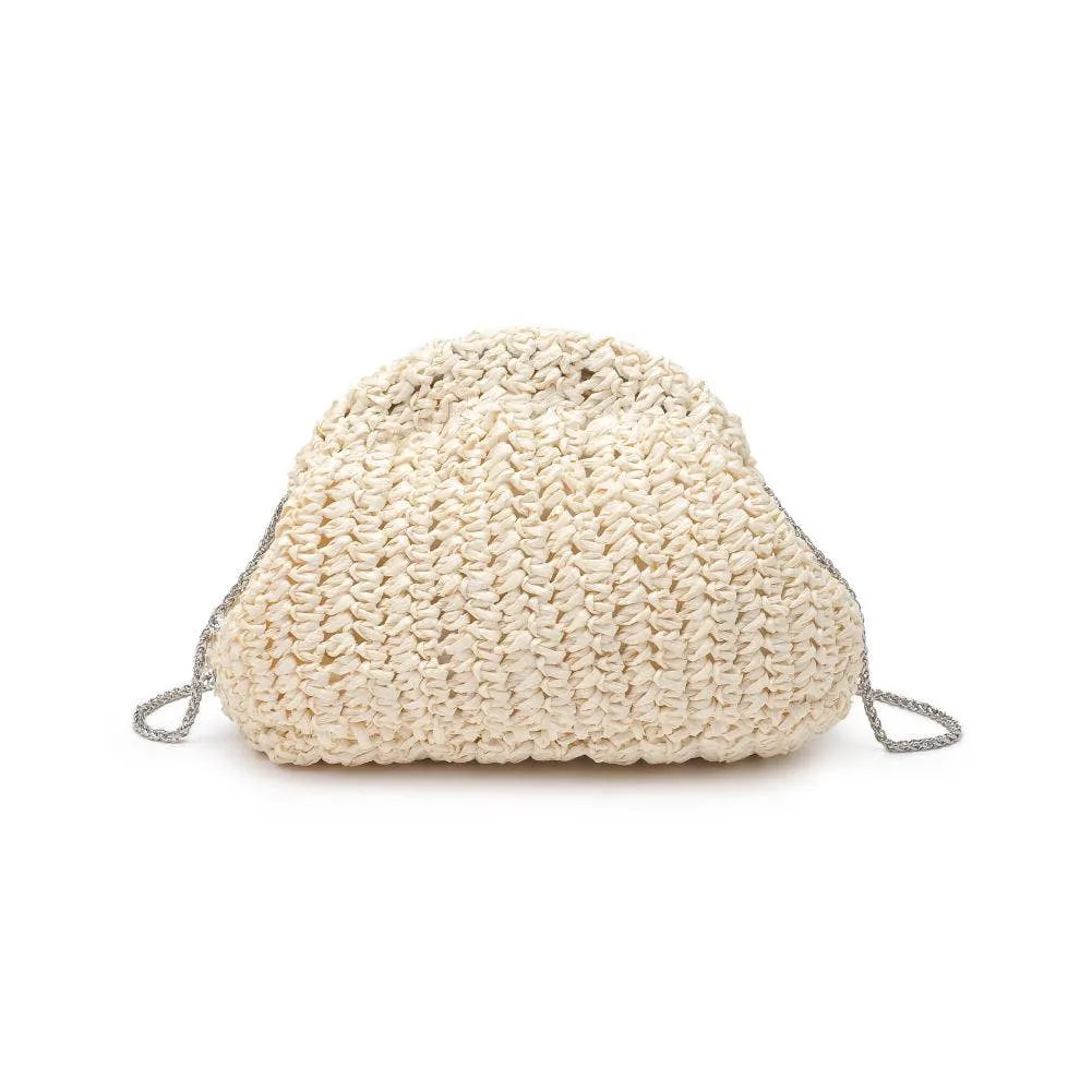 Gwendolyn Straw Clutch: Black
