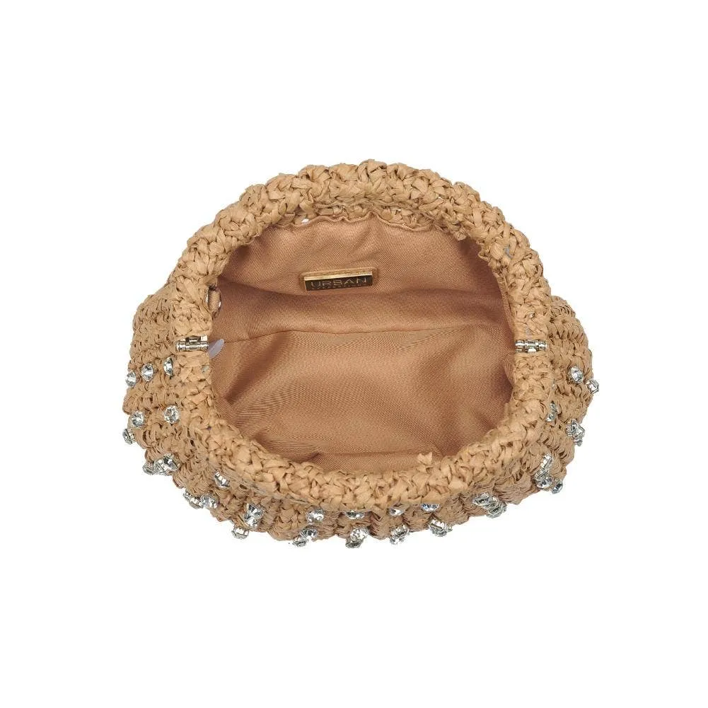 Gwendolyn Straw Clutch: Black