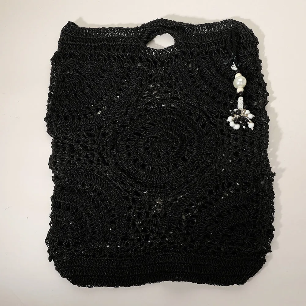 iLLASPARKZ Crochet Pearl Bead Cluster Charm Tote Bags