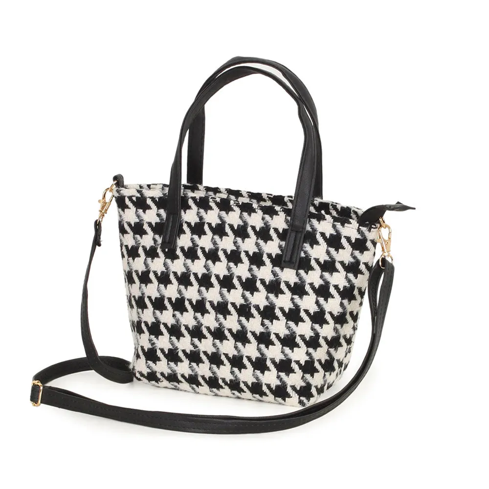 iLLASPARKZ Houndstooth Patterned Tote / Crossbody Bag