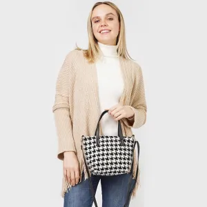 iLLASPARKZ Houndstooth Patterned Tote / Crossbody Bag