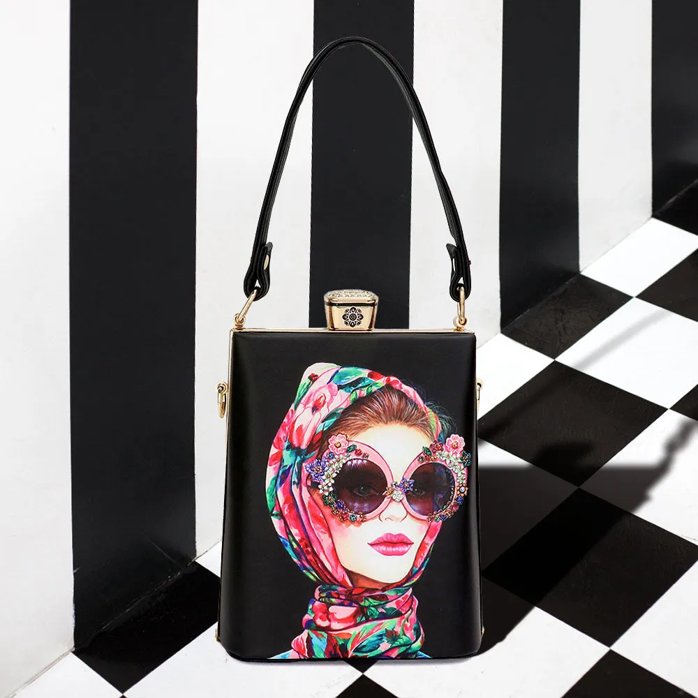 iLLASPARKZ Lady Printed Top Handle Mini Bag / Crossbody Bag