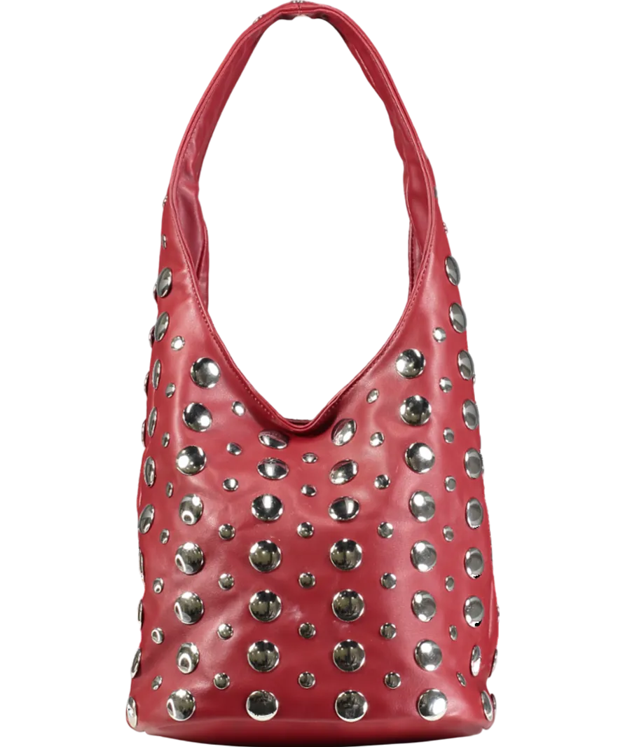 lefties Red Studded Bucket Bag One Size