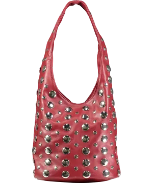 lefties Red Studded Bucket Bag One Size