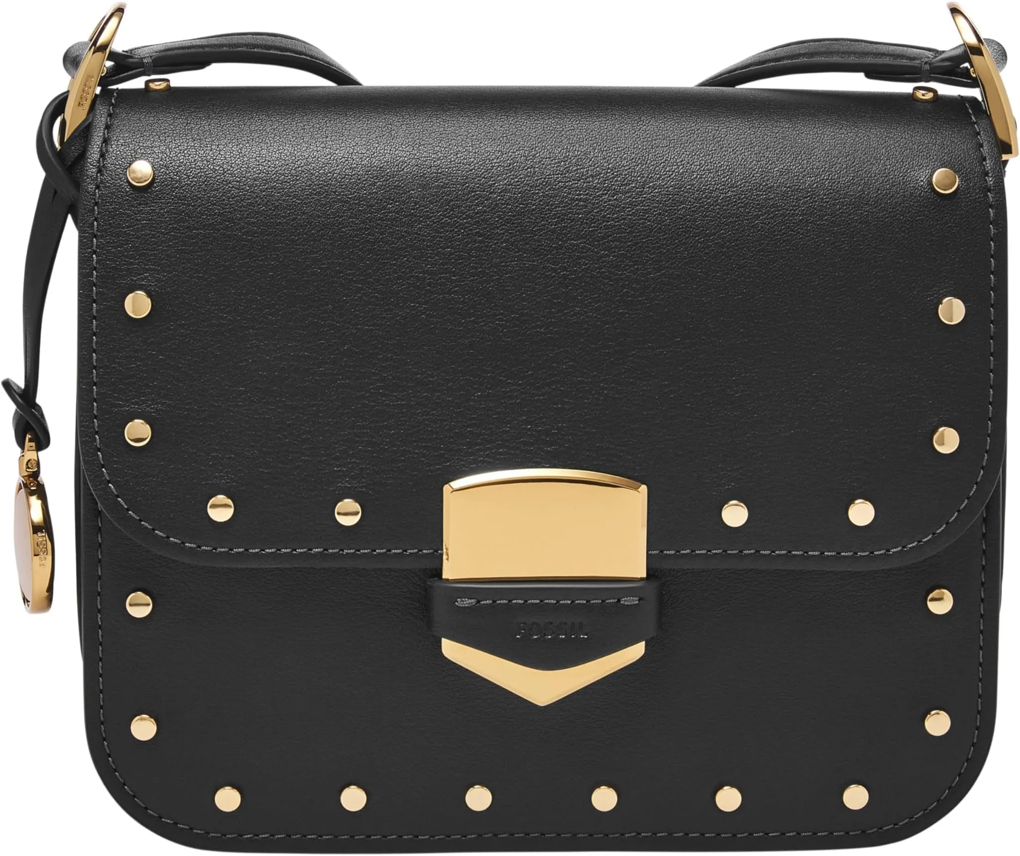 Lennox Flap Crossbody Fossil Bag, Black