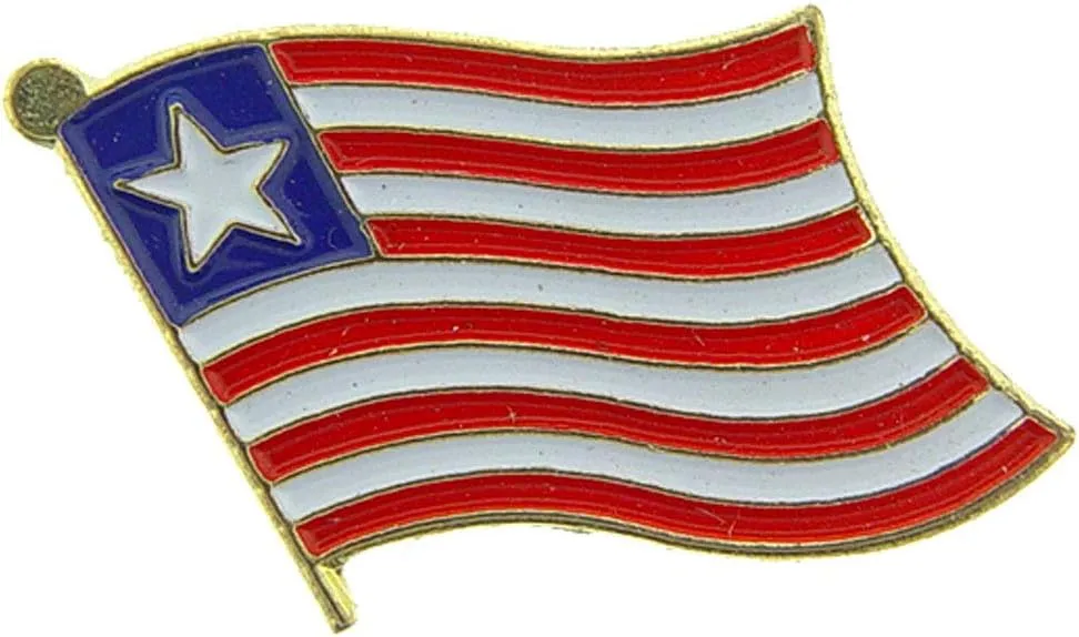 Liberia Flag 1" Metal Lapel and Hat Pin - Show Your Republic of Liberia Pride