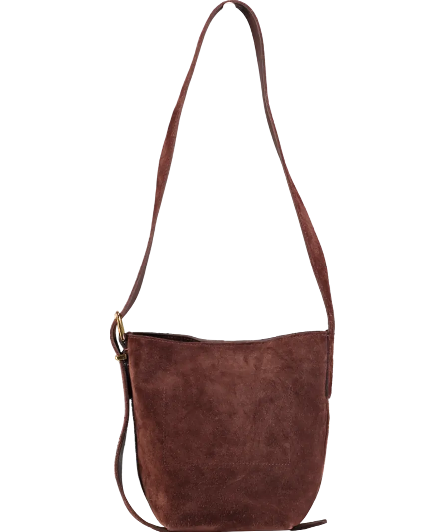 Madewell Brown The Essential Bucket Tote In Suede One Size