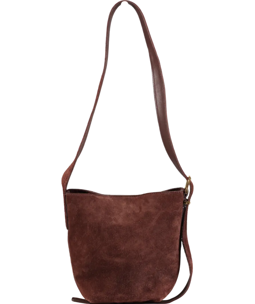 Madewell Brown The Essential Bucket Tote In Suede One Size