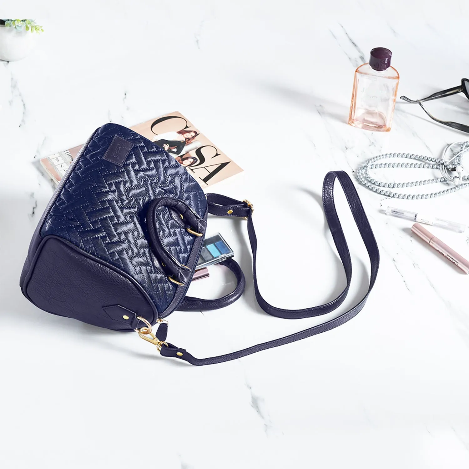 Mona B Handbag | Crossbody Bag | Stylish Vintage Shoulder Bags for Women: Naomi Navy
