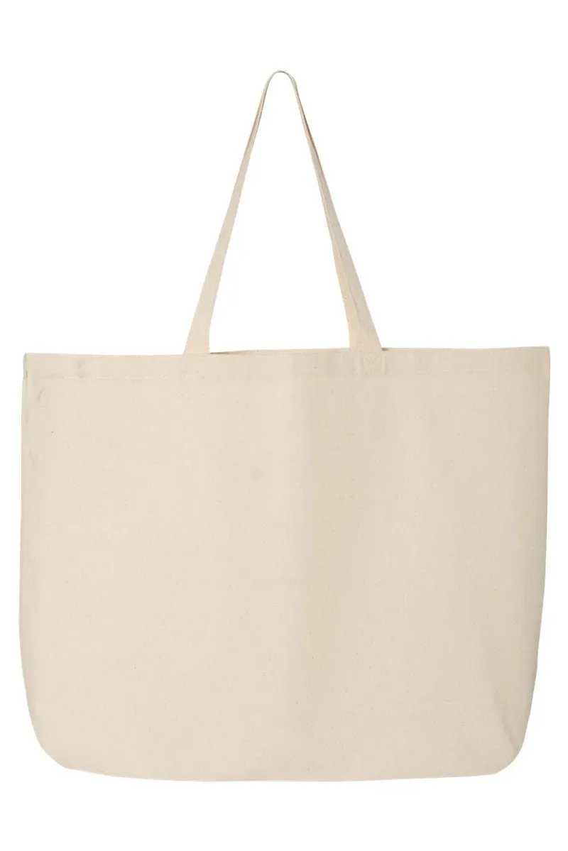 Pink Watercolor Bow Canvas Jumbo Tote