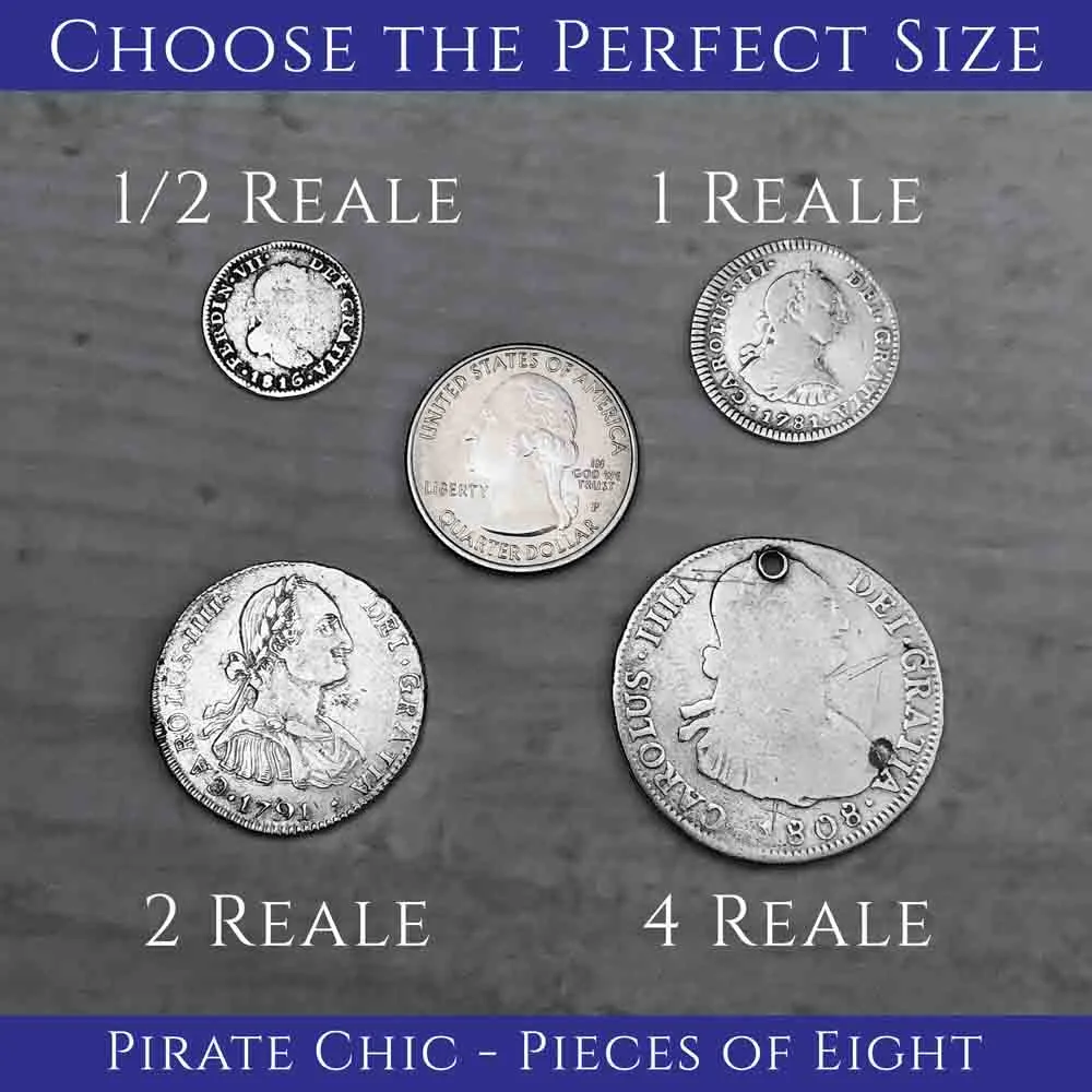 Pirate Chic Silver 1 Reale Spanish Portrait Dollar Dated 1790 - the Legendary "Piece of Eight" Pendant | Artifact #8840
