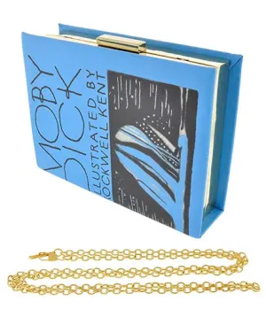 "Moby Dick" Book Design Clutch Style Evening Bag W/strap