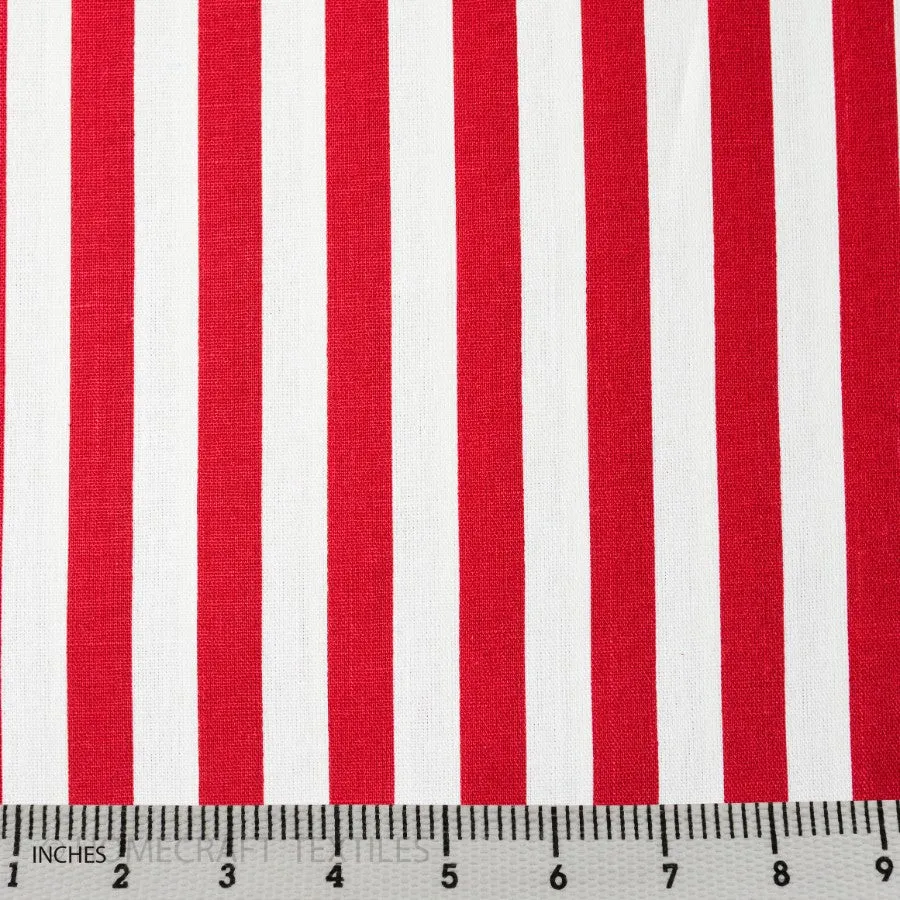 Red Candy Stripe Cotton Canvas Print