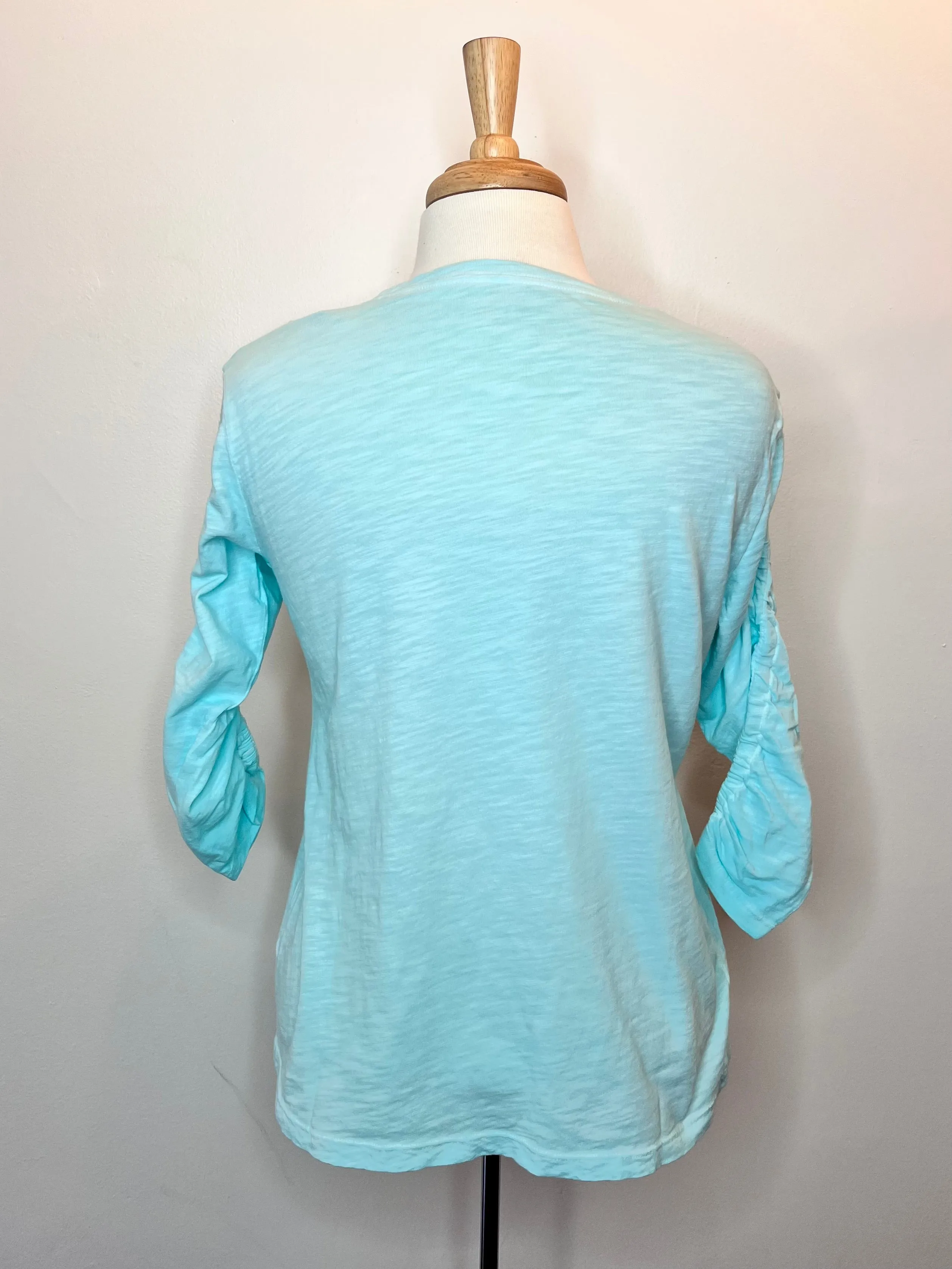 Ruched Sleeve Tee - 2 Colors