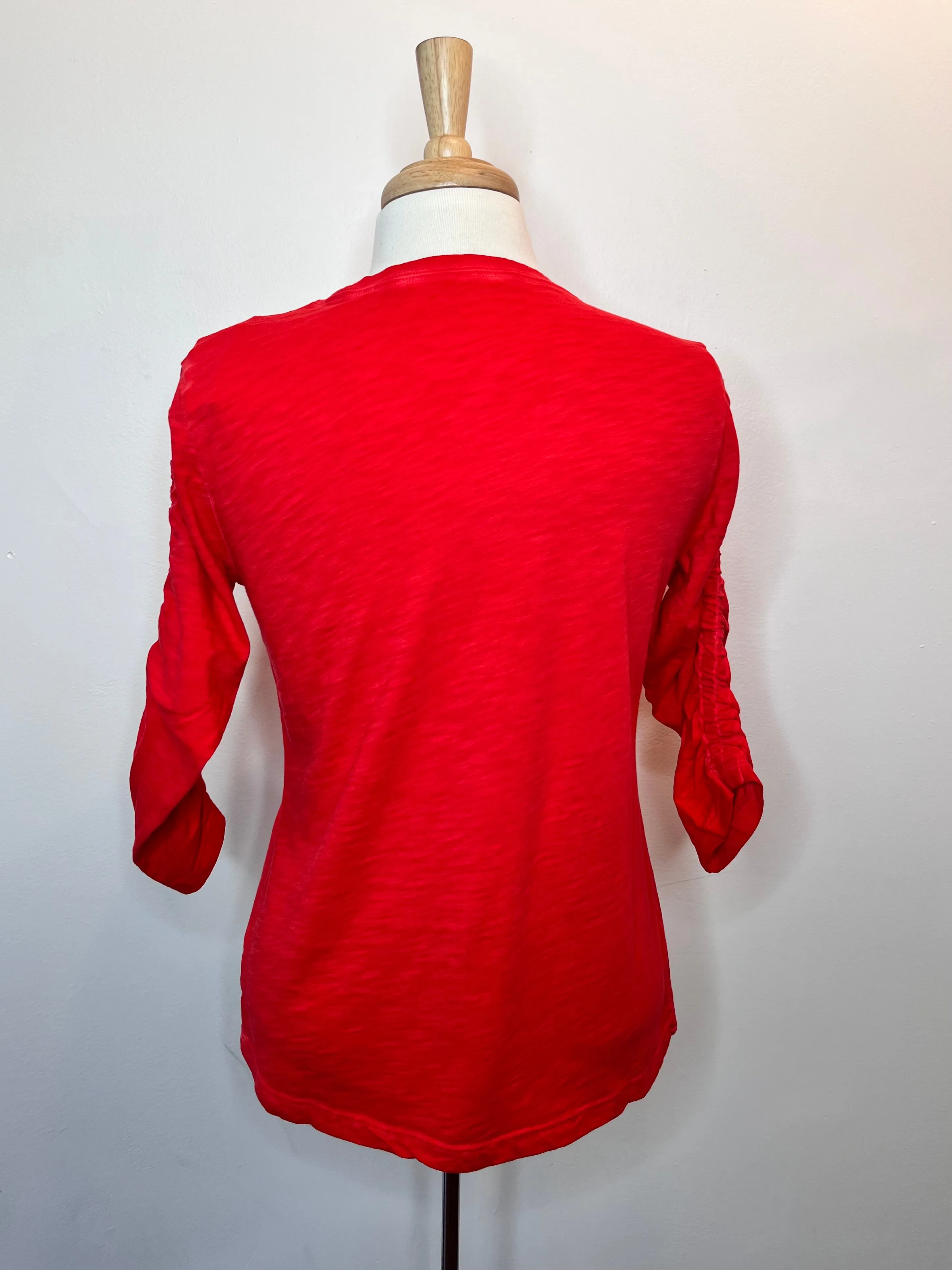Ruched Sleeve Tee - 2 Colors