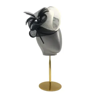 Small Fascinator Hat with Black&White Flower