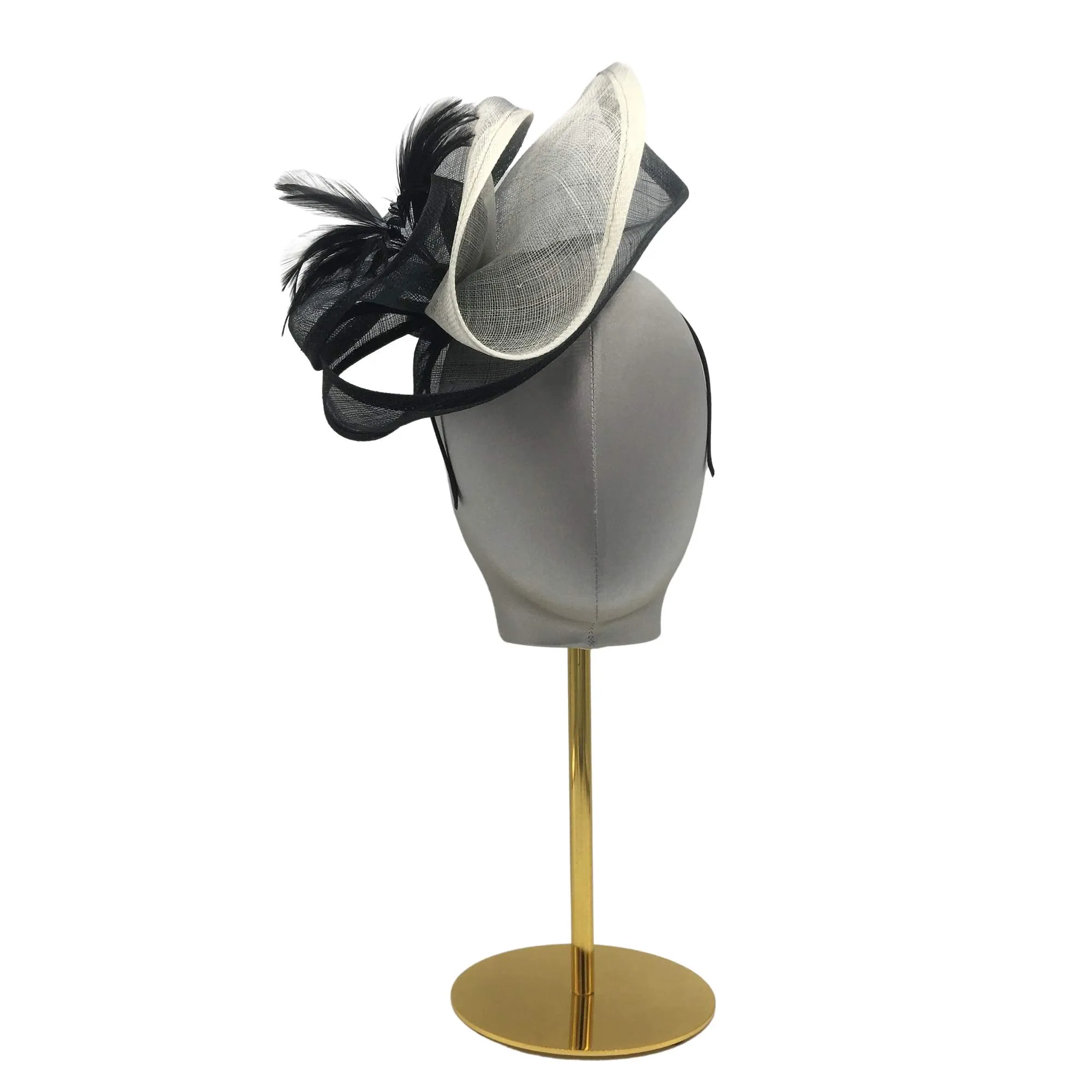 Small Fascinator Hat with Black&White Flower