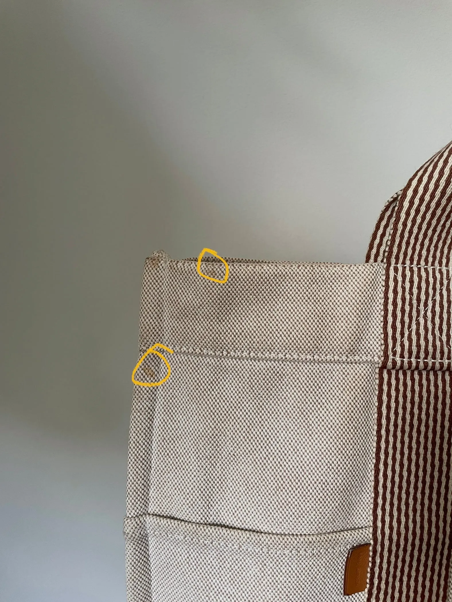 Vintage Designer Herms Cotton Canvas Tote Bag