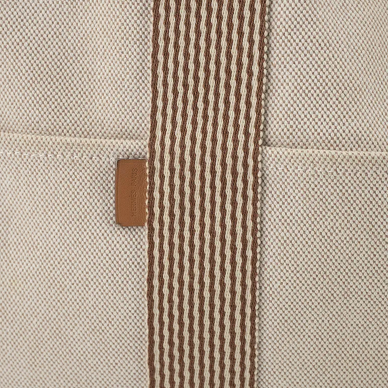 Vintage Designer Herms Cotton Canvas Tote Bag