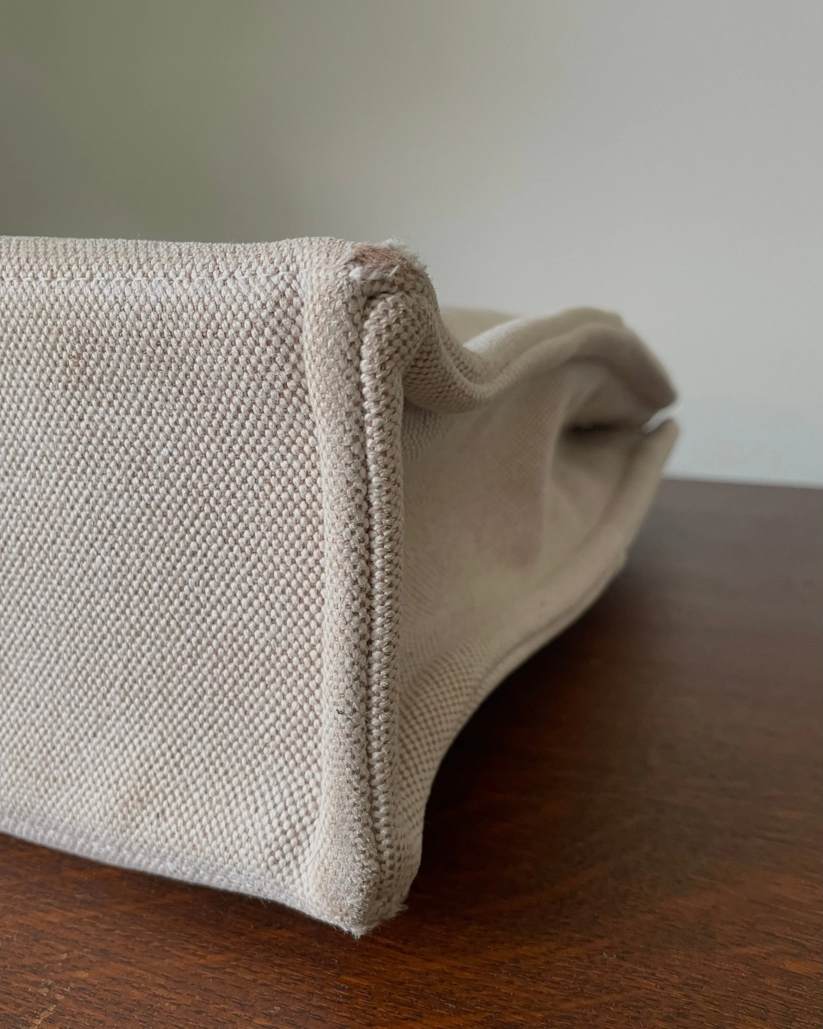 Vintage Designer Herms Cotton Canvas Tote Bag