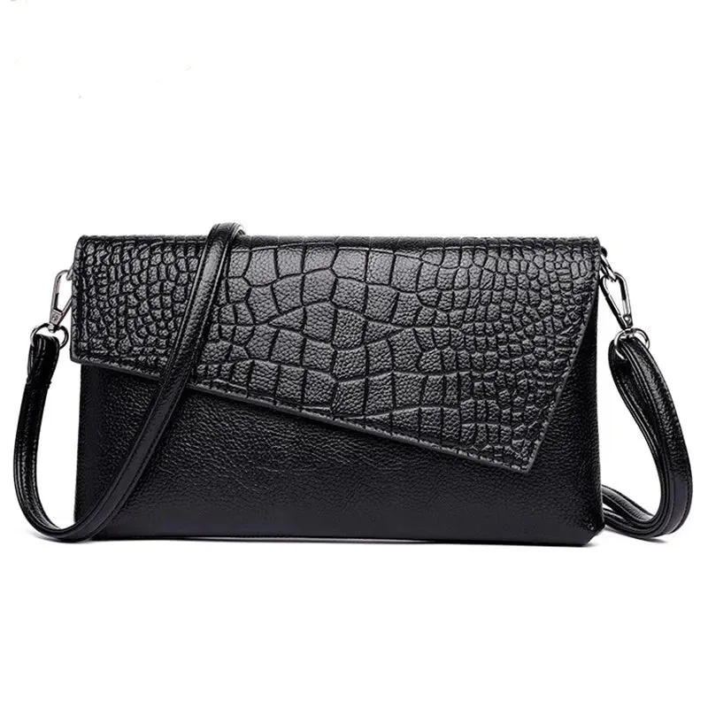 Women PU Leather Crocodile Pattern Shoulder bag