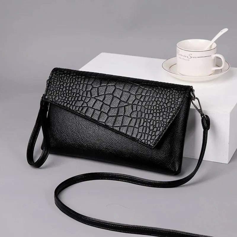 Women PU Leather Crocodile Pattern Shoulder bag