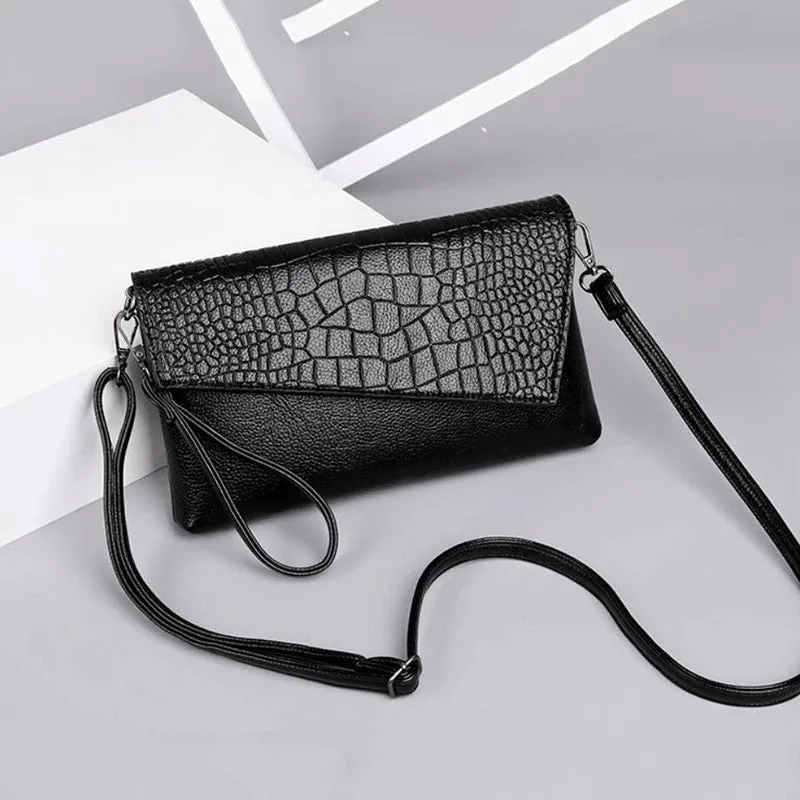 Women PU Leather Crocodile Pattern Shoulder bag