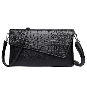 Women PU Leather Crocodile Pattern Shoulder bag