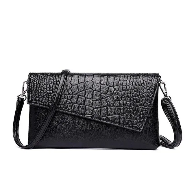 Women PU Leather Crocodile Pattern Shoulder bag