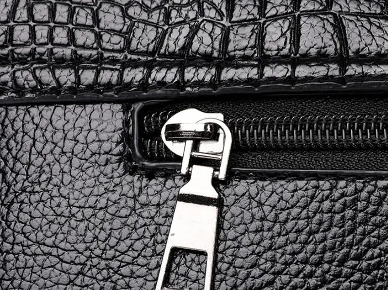 Women PU Leather Crocodile Pattern Shoulder bag